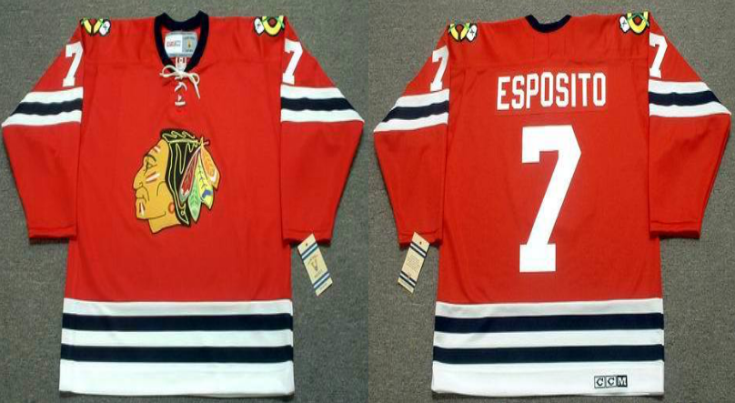 2019 Men Chicago Blackhawks #7 Esposito red CCM NHL jerseys->chicago blackhawks->NHL Jersey